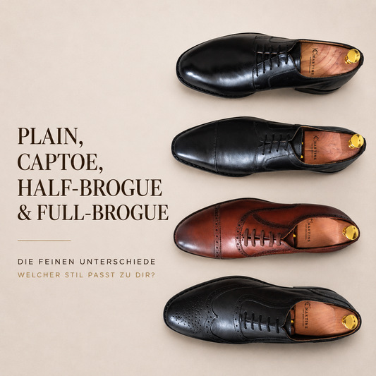 Plain, Captoe, Half-Brogue & Full-Brogue – die feinen Unterschiede