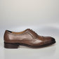 Chartins brown leather Oxford half-brogue shoes with decorative perforations and a cap toe.