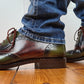 Oxford Fullbrogue grün-braun Patina-Look